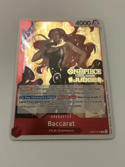 Baccarat (Judge Pack Vol. 4) OP07-010 One Piece Promotion Cards Foil - Image 1