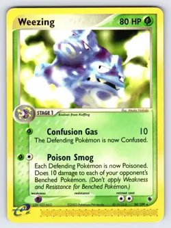 Weezing 24/109 EX Ruby & Sapphire Pokemon Card e-Series Nintendo Rare - Lp - Image 1