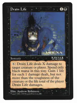 DRAIN LIFE Oversized 6x9 Promo Winter Season ARENA Magic Card Out-ofPack Quality - Image 1