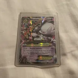 Pokemon M Mega Mewtwo EX Ultra Rare Holo TCG Card 64/162 XY Breakthrough - Image 1