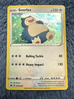 Pokemon Snorlax TCG SWSH032 Holo Black Star Promo Card - Image 1