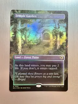 Temple Garden - 351 - MTG: Lorwyn Eclipsed - Reversible Shockland - FOIL - Image 1