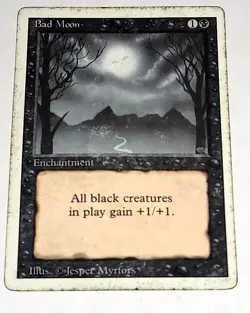 Magic the Gathering ~ MTG ~ 1x Bad Moon ~ 3rd Edition ~ HP ~ REVISED - Image 1