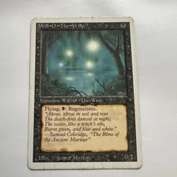 MTG Will-O-The-Wisp Revised Edition Magic the Gathering HP Heavily Played 3 - Image 1