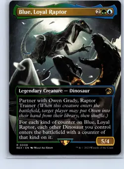 Universes Beyond: Jurassic World Collection #8 Blue, Loyal Raptor (Borderless) - Image 1