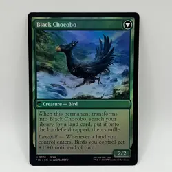 Magic MTG Final Fantasy Foil Black Chocobo/Sidequest Raise a Chocobo U0201 NM/NP - Image 1