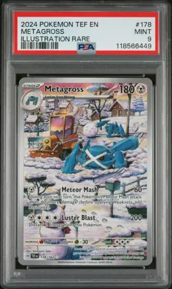 Pokemon Scarlet and Violet Metagross 178/162 - PSA 9 - Temporal Forces - Image 1