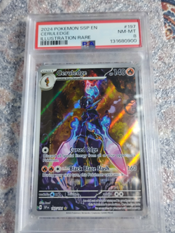 2024 POKEMON SSP EN-SURGING SPARKS ILLUSTRATION RARE #197 CERULEDGE PSA 8 - Image 1