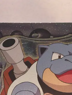 Topps Blastoise E9 Of 12 Holo Foil Pokemon Black Logo MP slight crease - Image 2