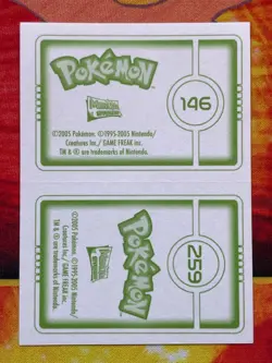 Pokemon Merlin Topps Ultimate Stickers 2005 #146 Moltres #259 Marshtomp - Image 2