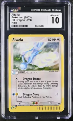 CGC 10 GEM MINT Altaria 2003 EX Dragon 2/97 Holo Pokemon Card - Image 1