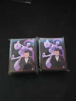 Pokemon Destined Rivals ETB Sleeves Giovanni & Mewtwo 65 Count Sealed Lot Of 2 - Image 1