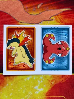 Pokemon Merlin Topps Ultimate Stickers 2005 #157 Typhlosion #224 Octillery - Image 1