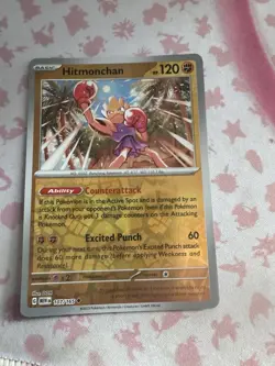 Pokemon TCG Hitmonchan Scarlet Violet-151 107/165 Reverse Holo Uncommon - Image 1