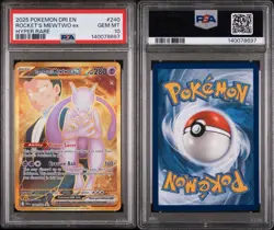 Pokemon TCG Destined Rivals Team Rocket's Mewtwo Ex #240 Hyper Rare PSA 10 - Image 3