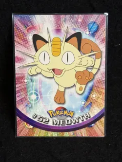 Meowth #52 Topps Animation Edition Non-Holo Pokemon TCG 1998 - Image 1