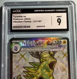 Pokemon TCG 2023 Tyranitar ex 211/197 Sv03: Obsidian Flames Holo CGC 9 Mint - Image 3