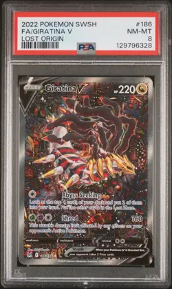 2022 POKEMON SWORD & SHIELD LOST ORIGIN #186 FULL ART/GIRATINA V PSA 8 - Image 1