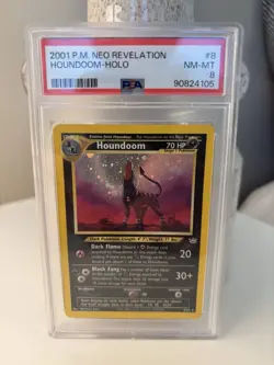 PSA 8 2001 Pokemon Houndoom 8/64 Neo Revelation Holo NM/Mint 💎 - Image 1