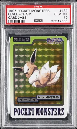 1997 POCKET MONSTERS CARDDASS #133 EEVEE-PRISM PSA 10 - Image 1