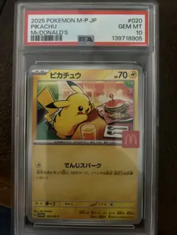 Pokemon TCG Japanese Pikachu McDonalds Promo PSA 10 - Image 1