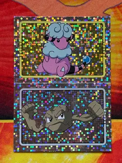 Pokemon Merlin Topps Ultimate Stickers 2005 Holo Dots #180 Flaaffy #74 Geodude - Image 1