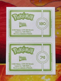 Pokemon Merlin Topps Ultimate Stickers 2005 Holo Dots #180 Flaaffy #74 Geodude - Image 2