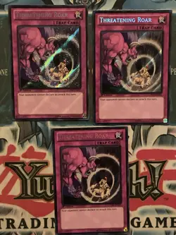 Yugioh 3x NM/M Threatening Roar LCYW-EN297 Secret Rare 1st Edition - Image 1