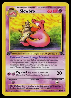 Pokemon Card - Slowbro Fossil 43/62 Uncommon 1st Edition - Image 1