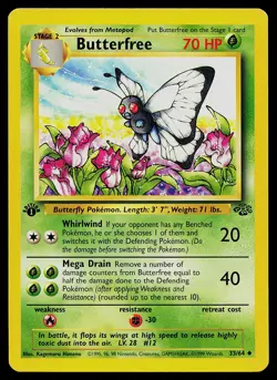 Pokemon Card - Butterfree Jungle 33/64 Uncommon 1st Edition - Image 1
