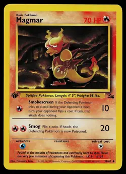 Pokemon Card - Magmar Fossil 39/62 Uncommon 1st Edition - Image 1