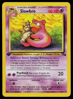 Pokemon Card - Slowbro Fossil 43/62 Uncommon 1st Edition - Image 1