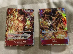 One Piece Illustration Box Vol 5 Promo Cards Ace And Sabo Full Art Rare - Image 1