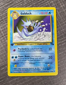Golduck 1st Edition Fossil 35/62Vintage Pokemon Card MP Condition - Image 1