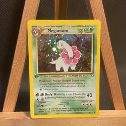 Meganium - 10/111 - Pokemon Neo Genesis 1st Edition Holo Rare Card WOTC LP+ - Image 1