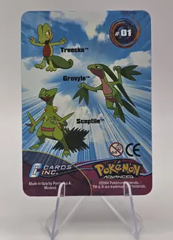 Pokemon Advanced 2004 Panini Lenticular Action Card #1 Treecko-Grovyle-Sceptile - Image 1