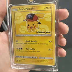 Pokemon Pikachu TCG Ash's SM111 Sun & Moon Holo Card 2017 Pikachu Project NM - Image 1