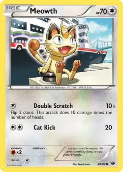 Meowth 80/99 Common Reverse Holo Next Destinies Pokemon Card - Image 1