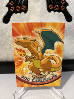 Topps Charizard Pokemon Card #06 Non-Holo Blue Label Logo HP - Image 1