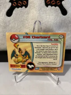 Topps Charizard Pokemon Card #06 Non-Holo Blue Label Logo HP - Image 2