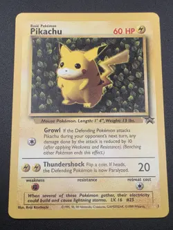 1999 WOTC Pokemon Pikachu Black Star Promo Card #1 Ivy Pikachu Non Holo - Image 3