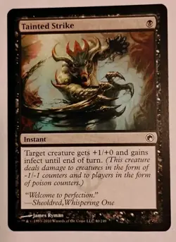 Mtg Scars of Mirrodin unplayed nm TAINTED STRIKE black instant infect - Image 1