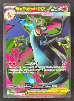 2025 Pokemon Phantasmal Flames - PFL EN #109/094 Mega Charizard X ex Ultra Rare - Image 1