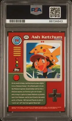 1999 Topps Pokemon Ash Ketchum #TV1 PSA8 - Image 2