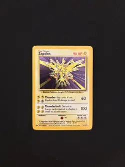 Pokemon TCG Zapdos 16/102 Base Set Holo Rare Unlimited WOTC Vintage - Image 1