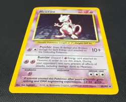 POKEMON TCG MEWTWO 10/102 BASE SET RARE HOLO LIGHT REAR DAMAGE NO PLAY - Image 2