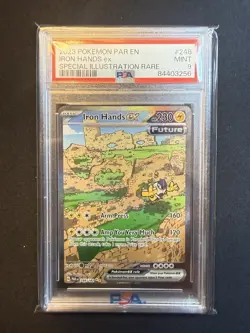 2023 POKEMON PAR EN-PARADOX RIFT SPECIAL ILLUSTRATION RARE IRON HANDS EX PSA 9 - Image 1