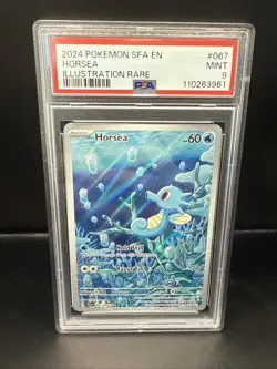 Pokemon TCG Horsea 067/064 Shrouded Fable Holo Illustration Rare PSA 9 - Image 1