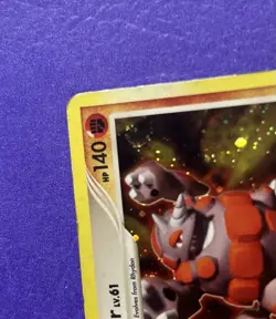 Holo Swirl Rhyperior 12/130 Diamond and Pearl Pokemon TCG LP - Image 2