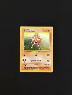 Pokemon TCG Hitmonchan 7/102 Base Set Holo Rare Unlimited WOTC Vintage - Image 1